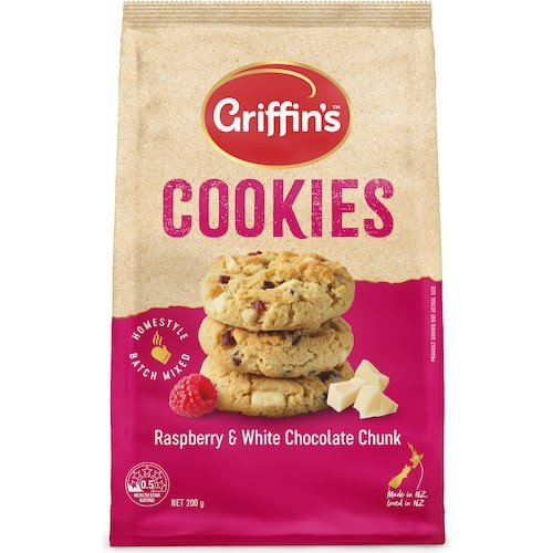 Griffins Cookies Raspberry & White Chocolate Chunk 200g