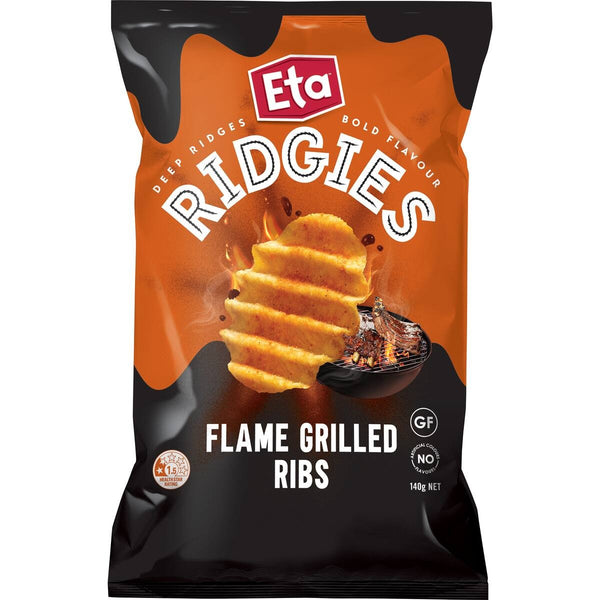 Ridges And Ribs Shell Eta Ridges Chips Flame Grilled Ribs 140g – Kiwi Corner Dairy