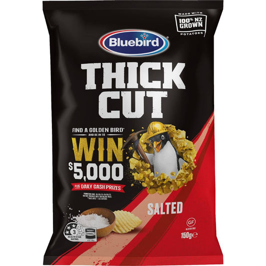 Bluebird Thick Cut Potato Chips Ready Salted 150g