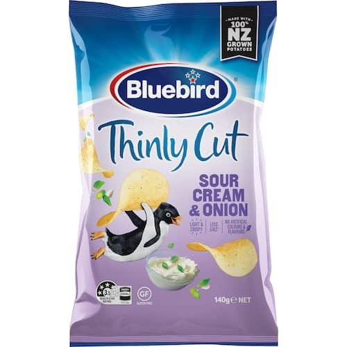 Bluebird Thin Cut Potato Chips Sour Cream & Onion 150g