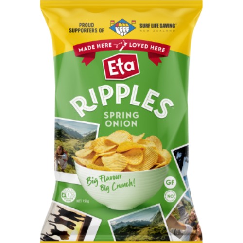 Eta Ripple Cut Spring Onion Potato Chips 150g