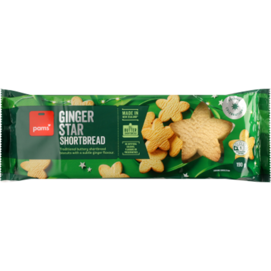Pams Ginger Star Shortbread 190g