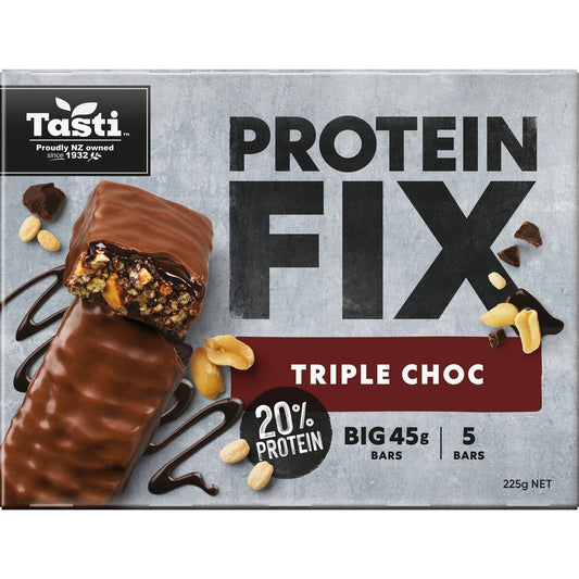Tasti Protein Muesli Bars Triple Choc 5 pack of high protein Kiwi snack bars from New Zealand