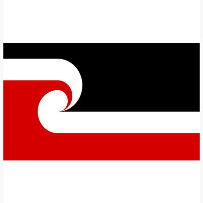 National Maori Tino Rangatiratanga flag measuring 90cm by 150cm featuring red black and white design.