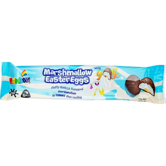 Rainbow Marshmallow Vanilla Eggs 6 Pack 120g