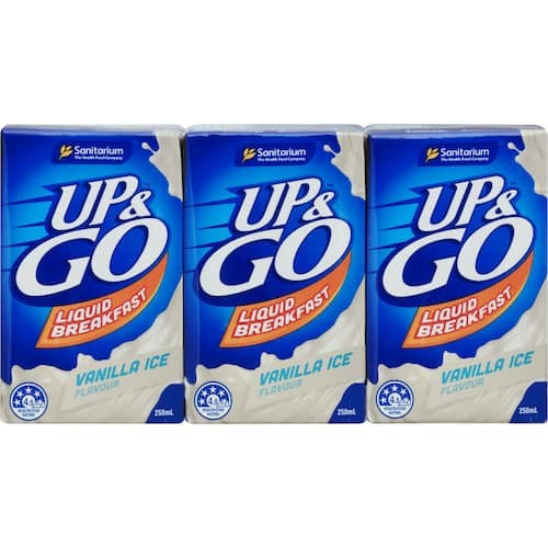 Sanitarium Up & Go Breakfast Drink Vanilla Ice 250ml 3pk