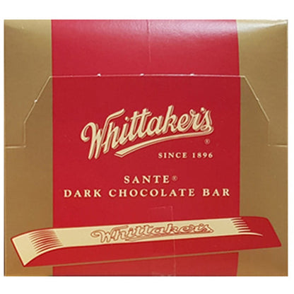 Whittaker's Long Sante Dark Wrapped Box containing 48 elegant sticks of premium New Zealand dark chocolate individually wrapped in gold.
