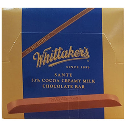 Whittaker's Long Sante Milk Wrapped Box containing 48 elegant sticks of premium New Zealand milk chocolate individually wrapped in gold.
