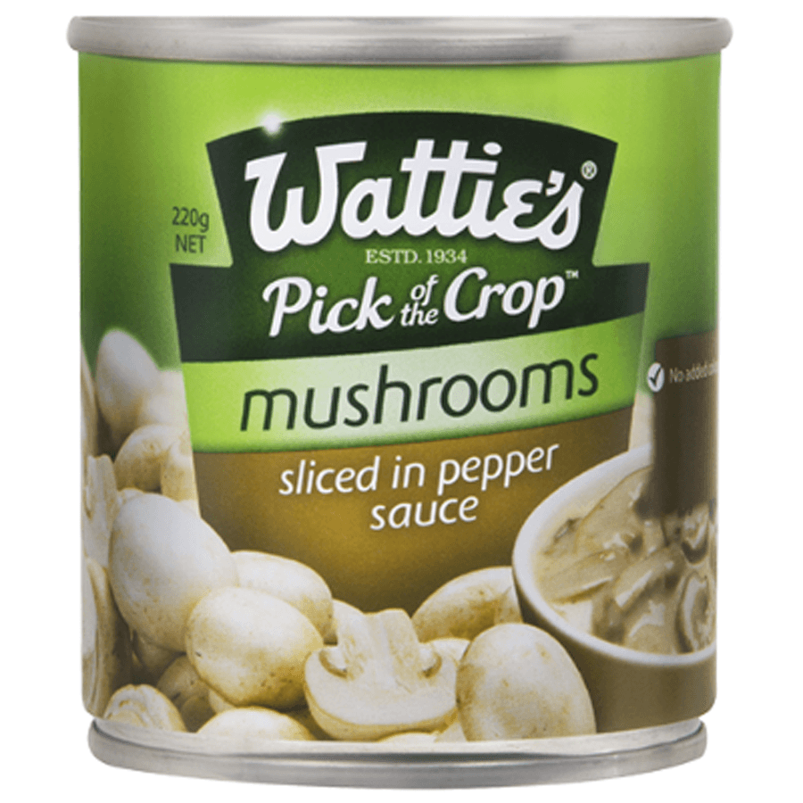 Wattie's Mushrooms Sliced In Pepper Sauce 220g