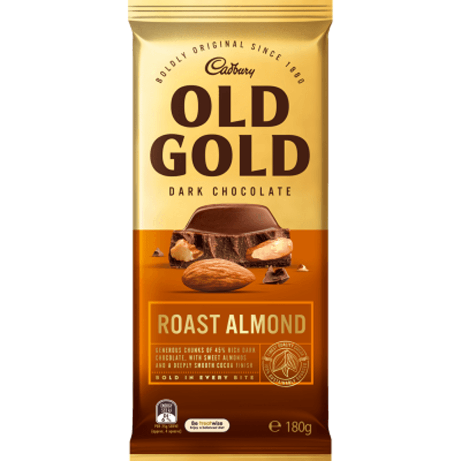Cadbury Old Gold Chocolate Block Roast Almond 180g