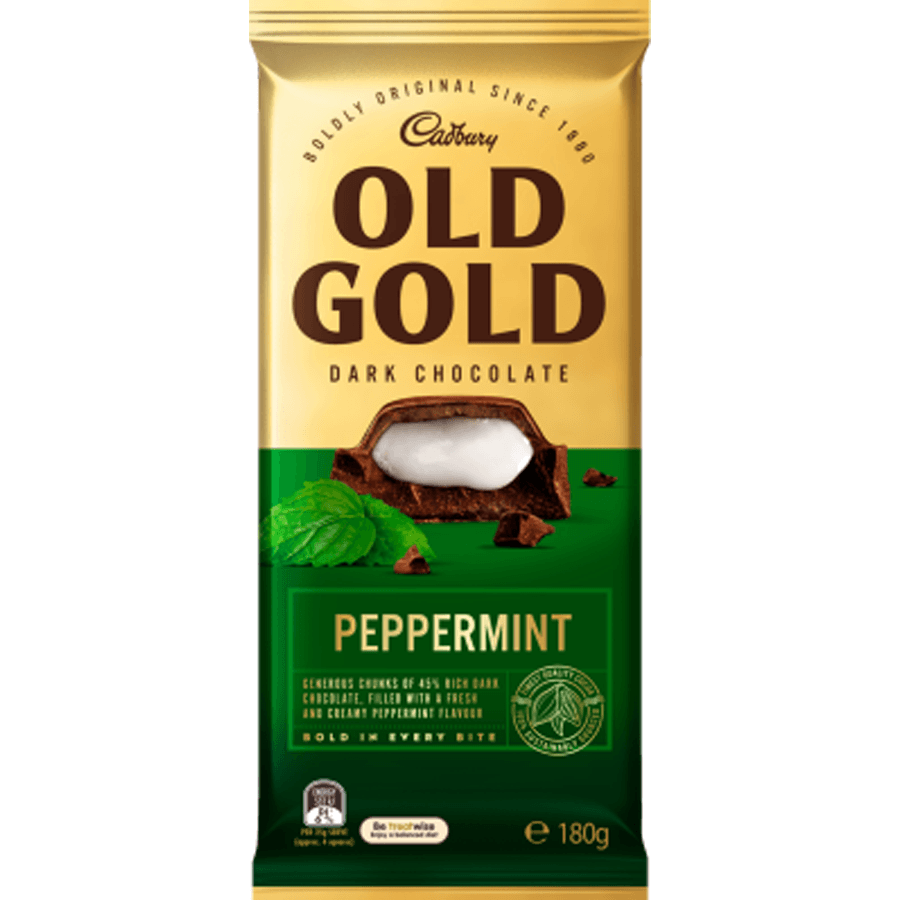 Cadbury Chocolate Block Old Gold Peppermint 180g