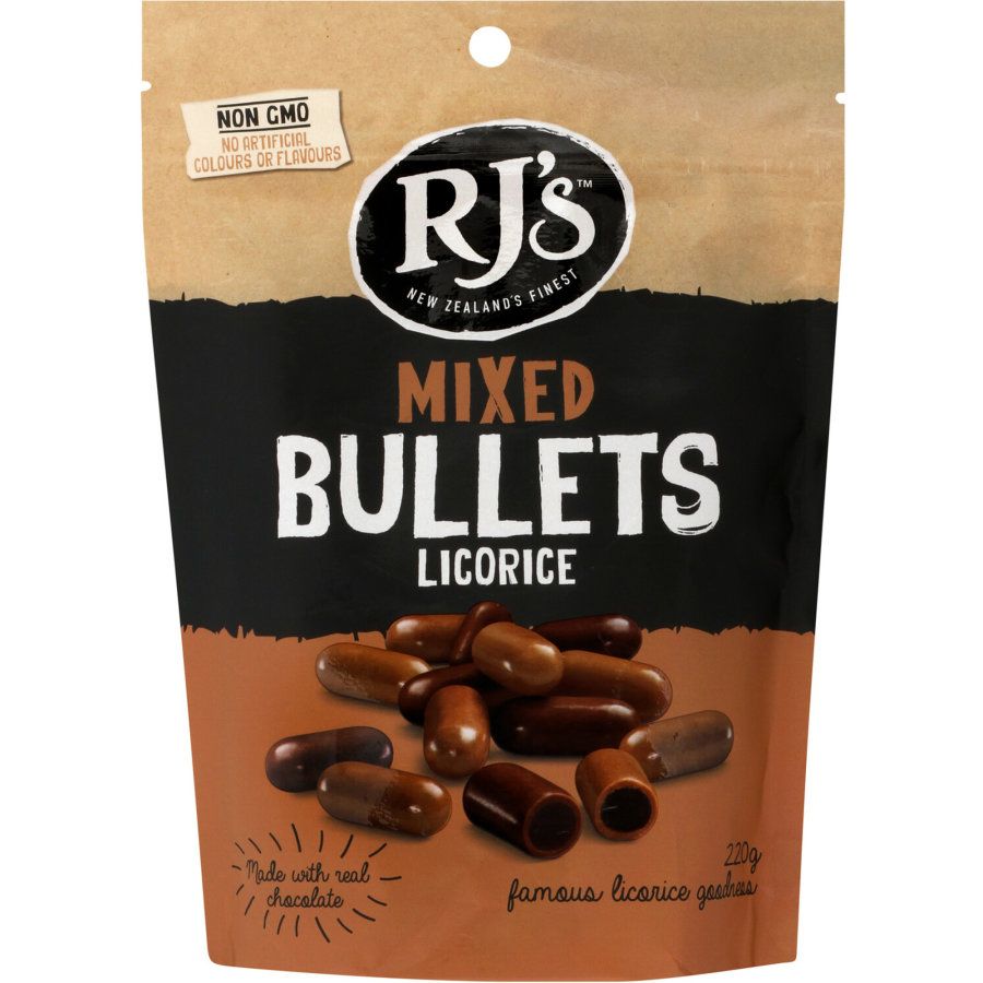 RJs Mixed Licorice Bullets 220g