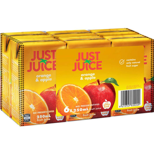 Just Juice Orange & Apple 250ml 6 Pack