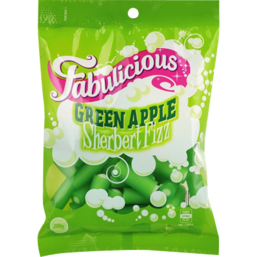 RJs Fabulicious Green Apple Sherbert Fizz 200g – Kiwi Corner Dairy