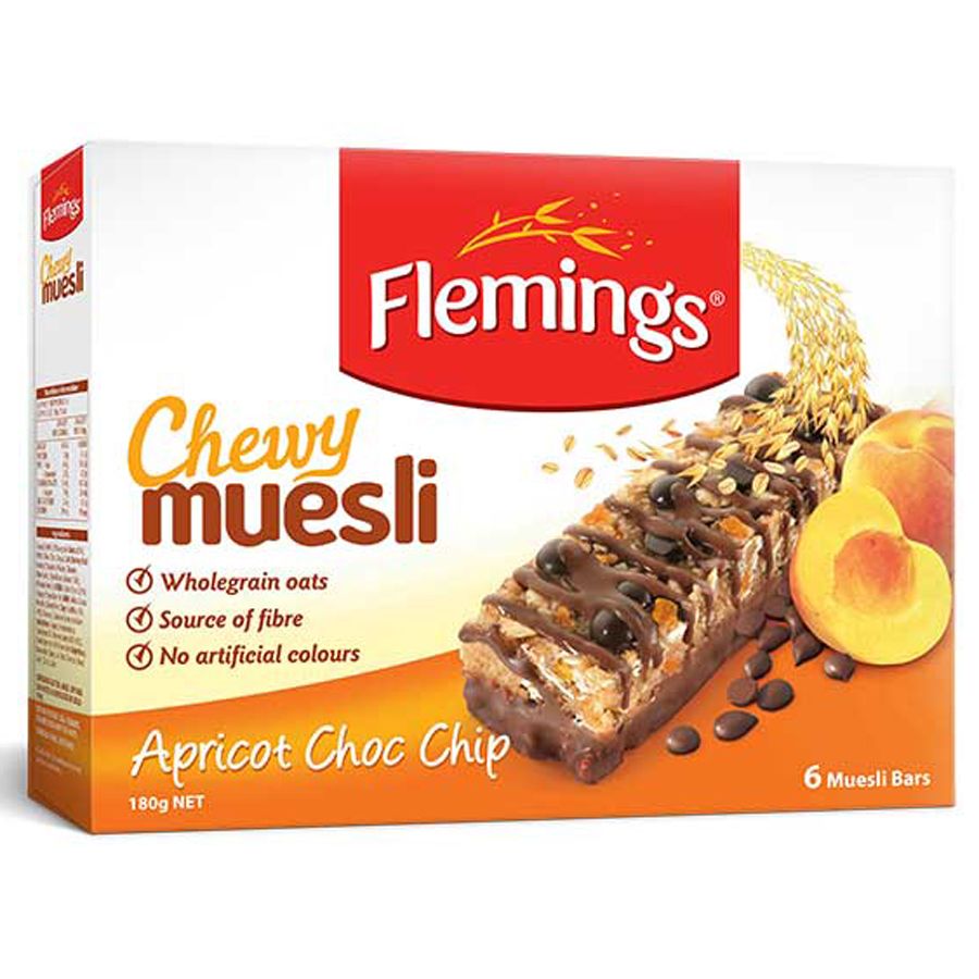 Flemings Muesli Bars Apricot Chocolate Chip 180G