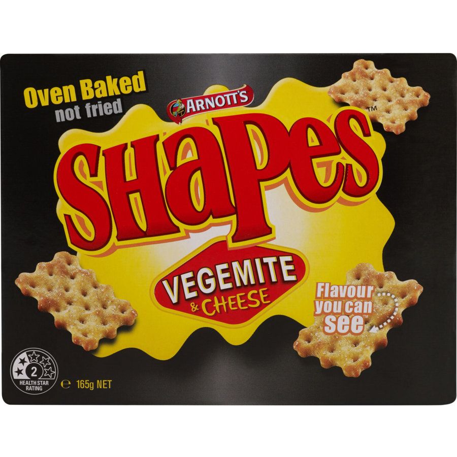 Arnotts Shapes Crackers Vegemite & Cheese 165g