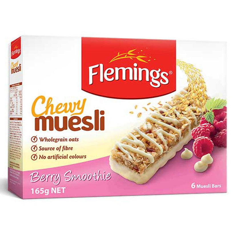 Flemings Muesli Bars Berry Smoothie 165G Kiwi Corner Dairy