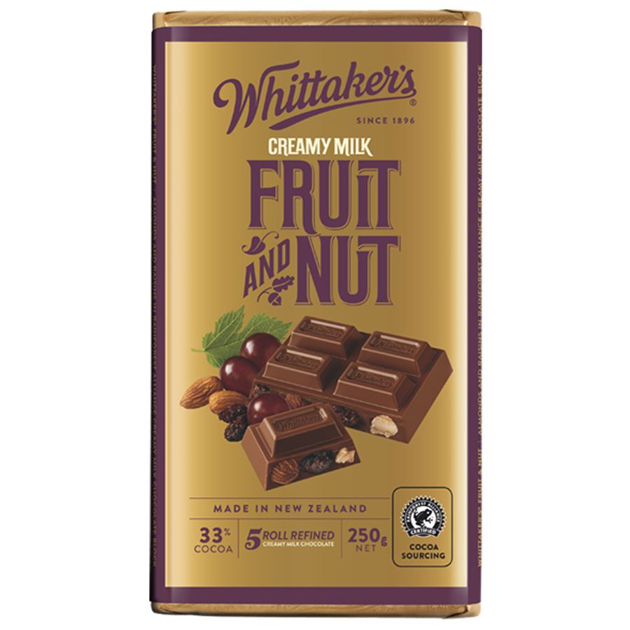 Whittakers Chocolate Block Fruit & Nut 250g