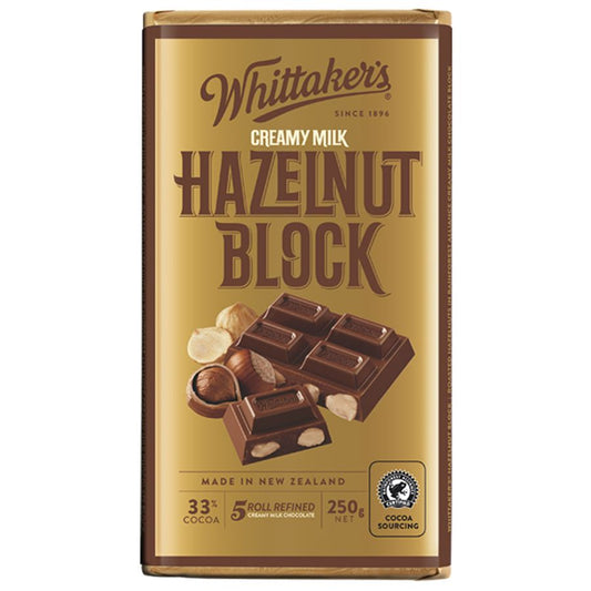 Whittakers Chocolate Block Hazelnut 250g
