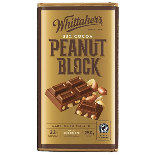 Whittakers Chocolate Block Original Peanut 250g