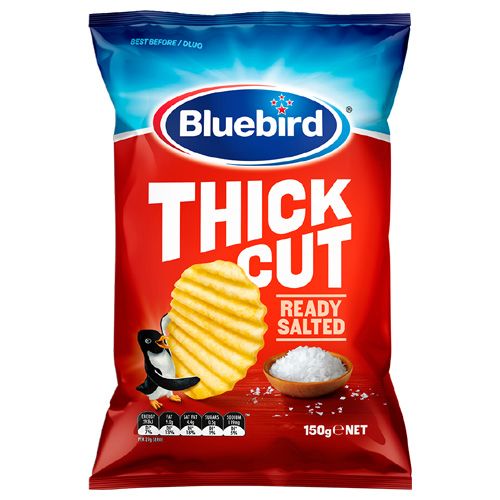 Bluebird Thick Cut Potato Chips Ready Salted 150g