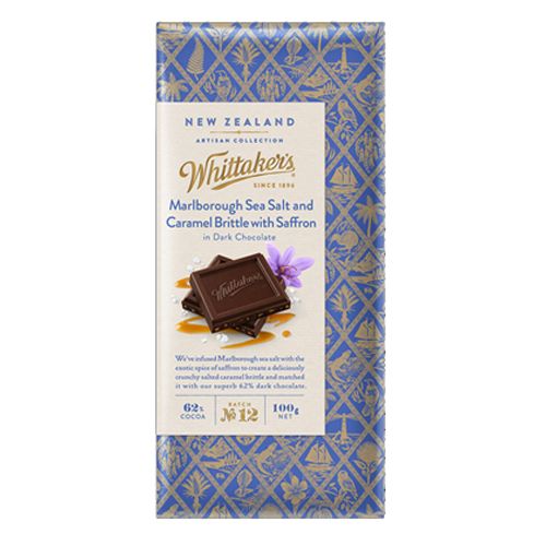 Whittakers Artisan Sea Salt and Caramel with Saffron 100g