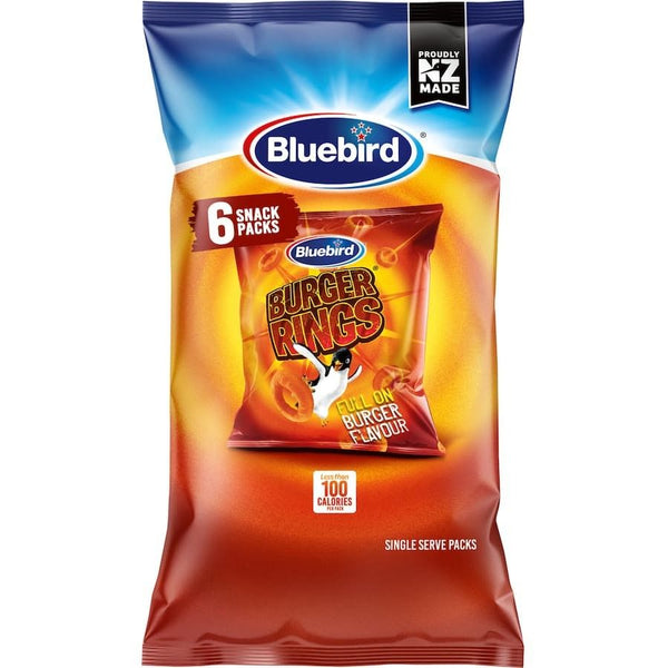 Bluebird Burger Rings 108g Multipack 6pk – Kiwi Corner Dairy