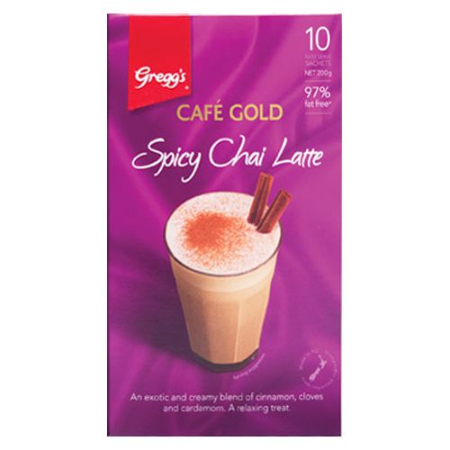 Greggs Cafe Gold Spicy Chai Latte 150g box 10 sachets