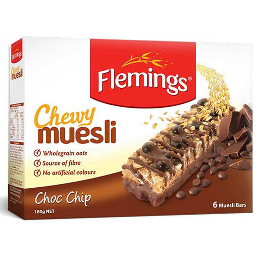 Flemings Muesli Bars Chocolate Chip 180G