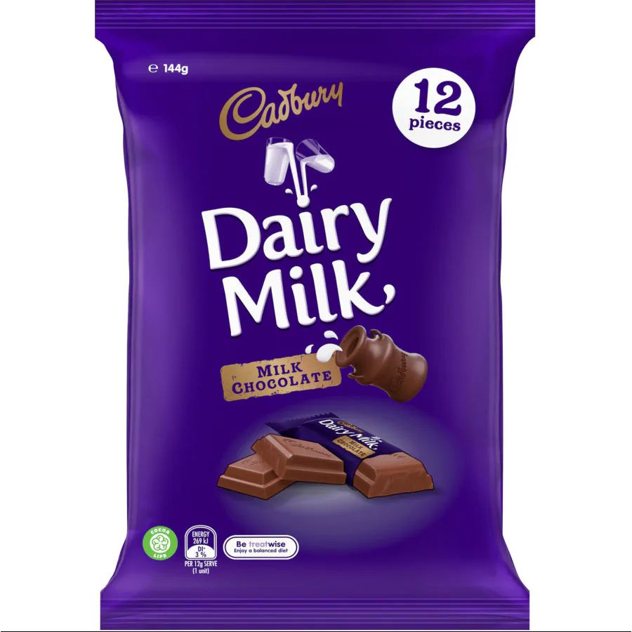 Cadbury Treat Size Individually Wrapped Chocolate 144g bag 12pk