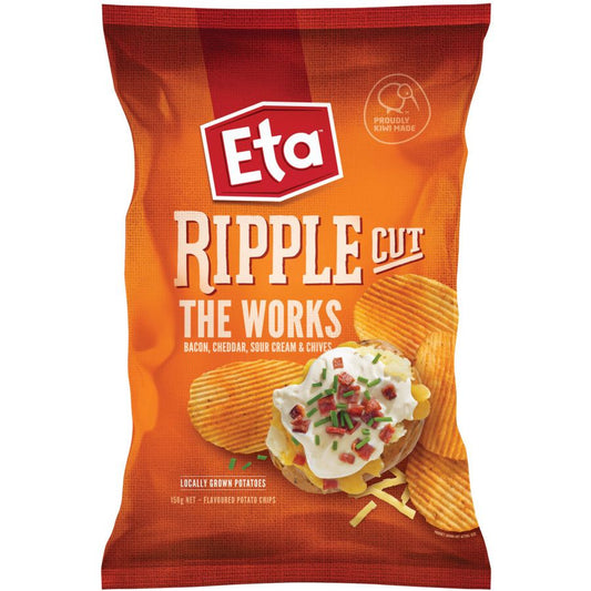 Eta Spuds Ripple Cut Chips The Works 150g