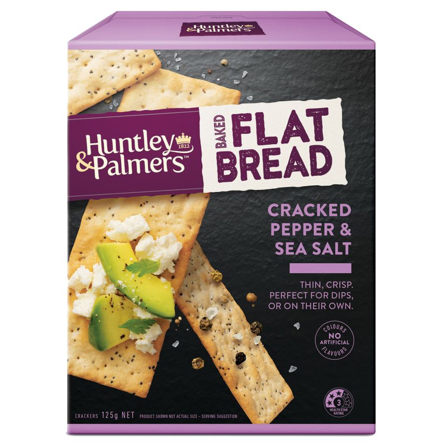 Huntley & Palmers Flat Bread Pepper & Sea Salt 125g