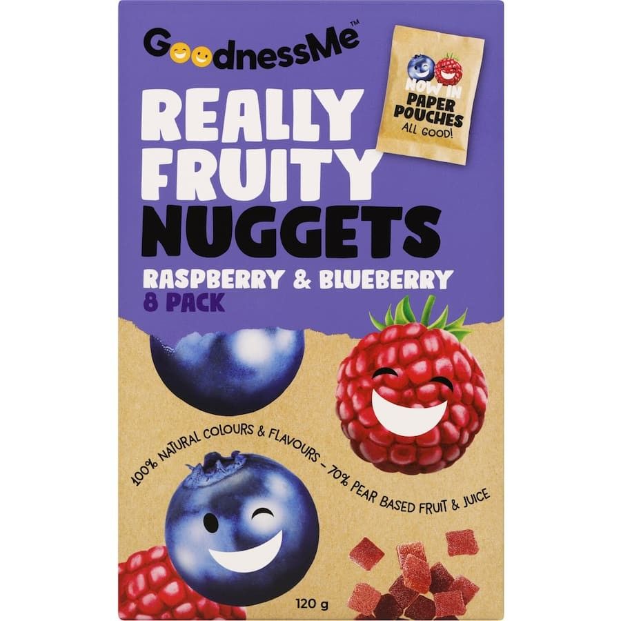 GoodnessMe Fruity Nuggets Raspberry & Blueberry 120g