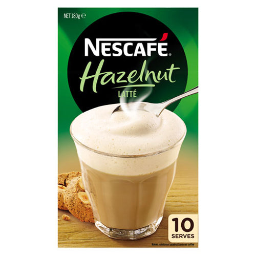Nescafe Coffee Mix Hazelnut Latte 180g box 10 sachets