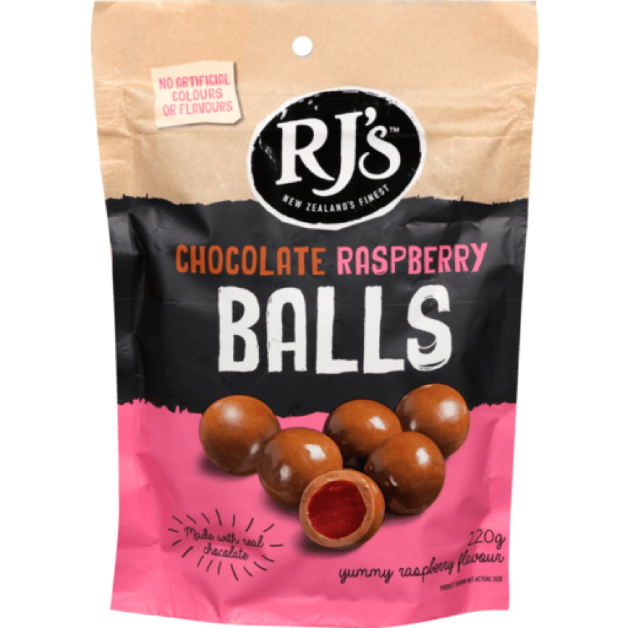 RJs Licorice Chocolate Raspberry Balls 220g