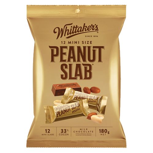 Whittakers Mini Slab Chocolate Peanut Slab 180g 12pk