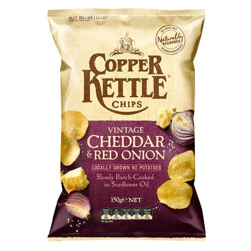 Copper Kettle Potato Chips Vintage Cheddar And Red Onion 150g