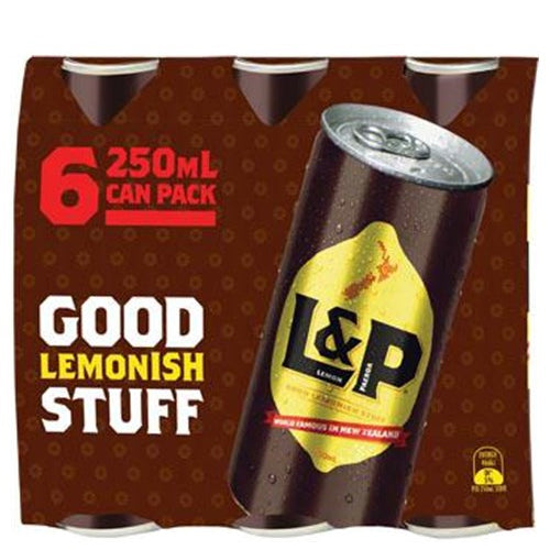 Lemon & Paeroa 250ml cans 6pk