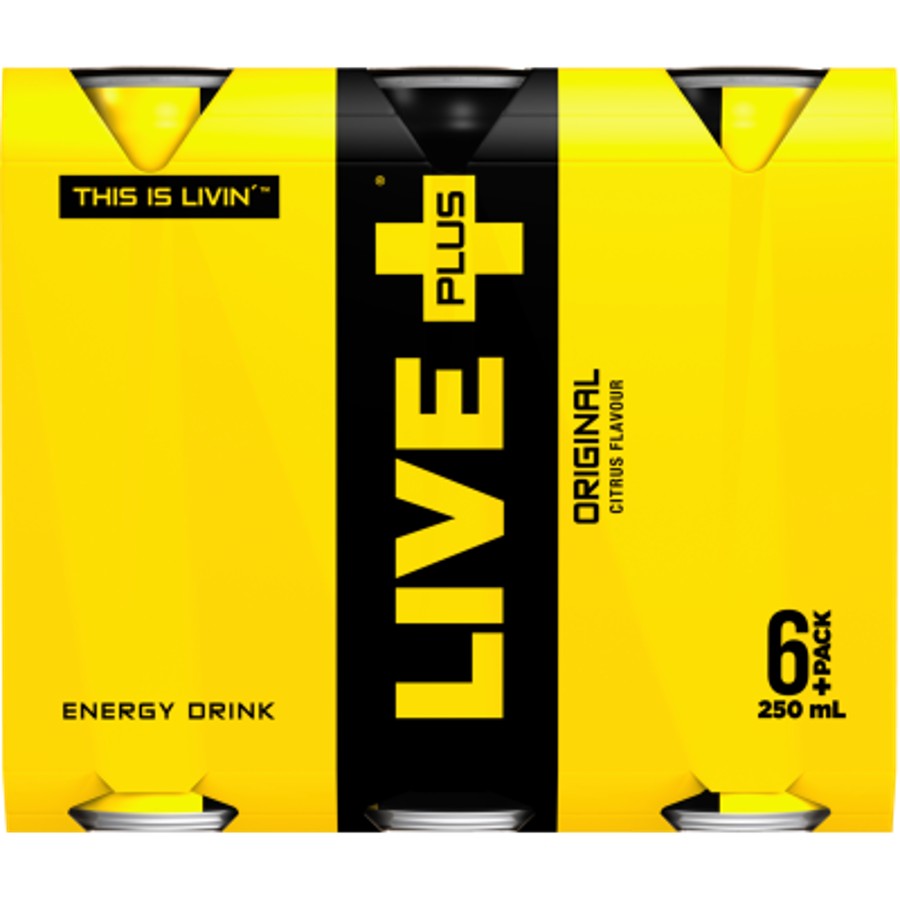 Live Plus Original Energy Drink 250ml cans 6pk – Kiwi Corner Dairy