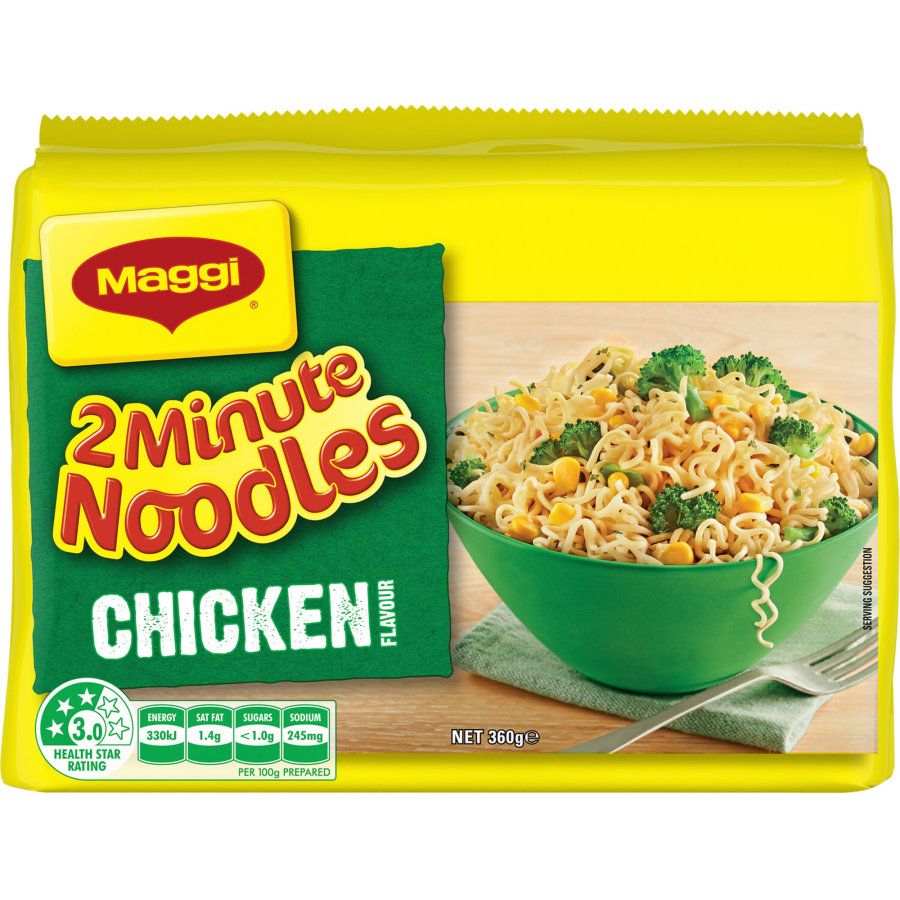 Maggi 2 Minute Instant Noodles Chick 360g 5pk