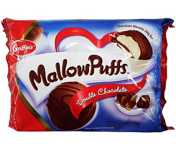 Griffins Mallowpuffs Chocolate Biscuits Double Choc 200g