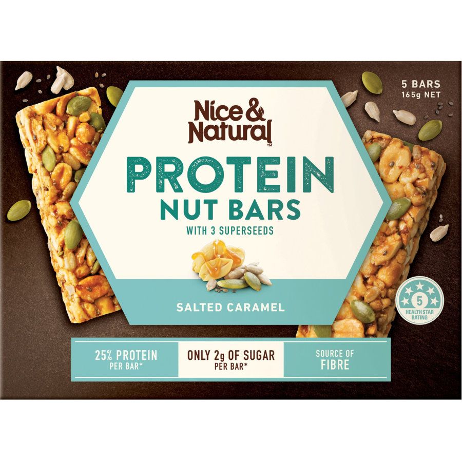 Nice & Natural Protein Bars 3 Super Seeds Salted Caramel 165g