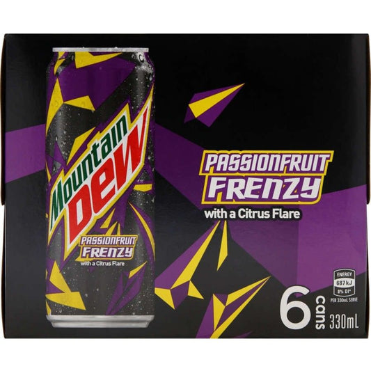 Mountain Dew Passionfruit Frenzy 330ml cans 6pk