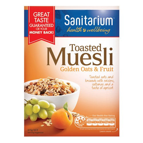 Sanitarium Muesli Toasted Golden Oats & Fruit 675g