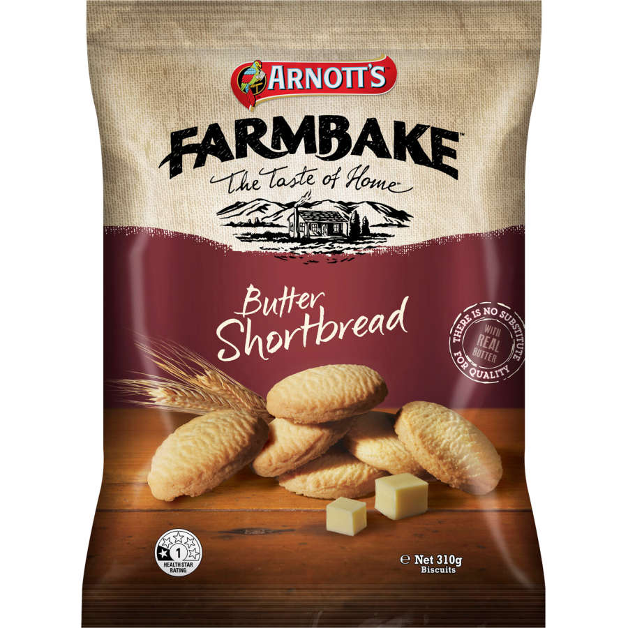 Arnotts Farmbake Cookies Shortbread 310g