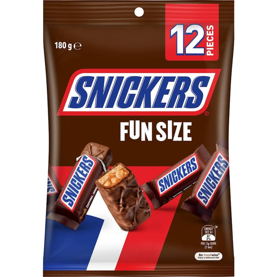 Snickers Chocolate Bars Share Bag 180g 12pack