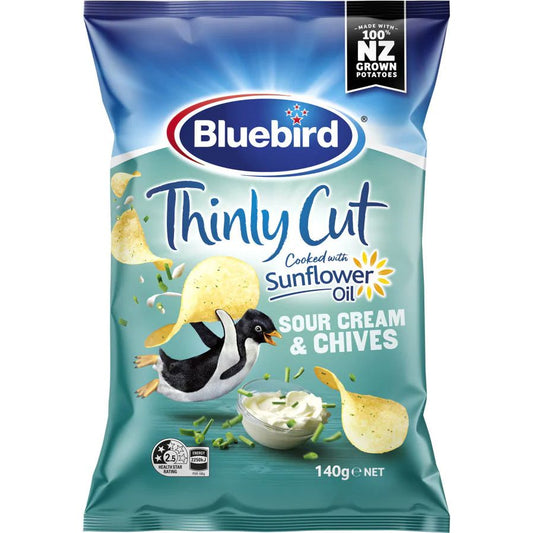 Bluebird Thin Cut Potato Chips Sour Cream & Chives 150g