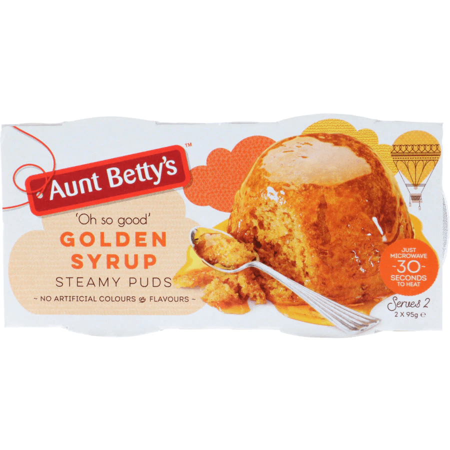 Aunt Bettys Steamed Pudding Golden Syrup 2 X 95G