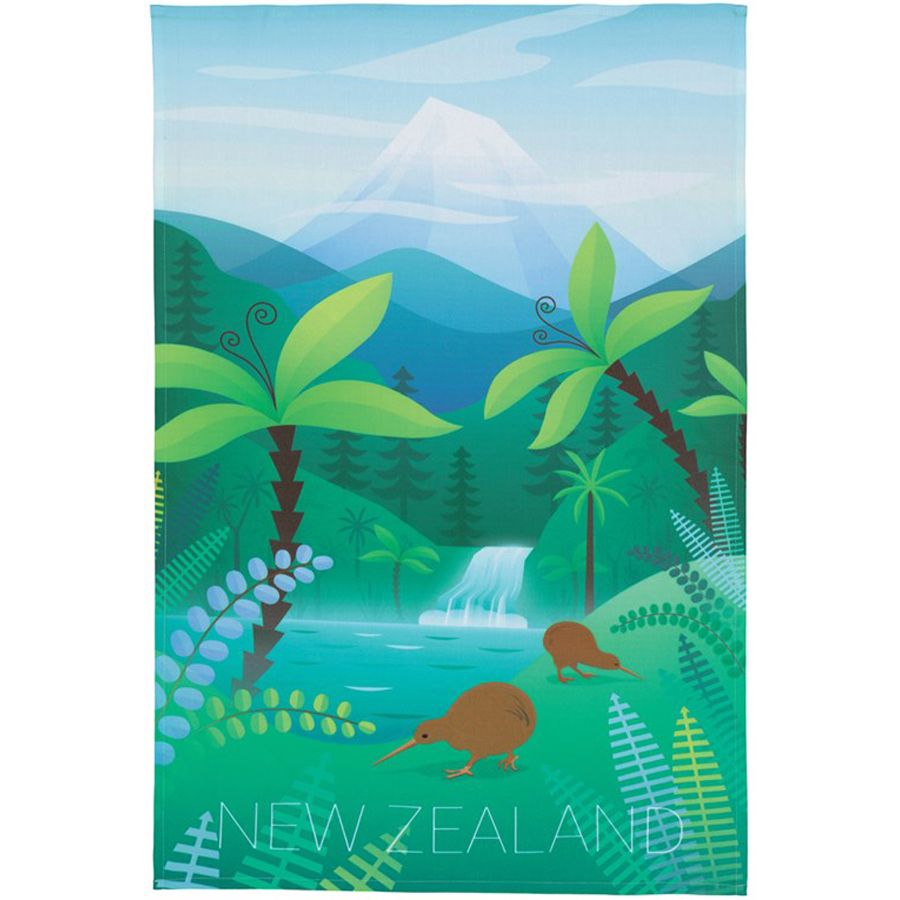 Tea Towel New Zealand Scene Kiwi