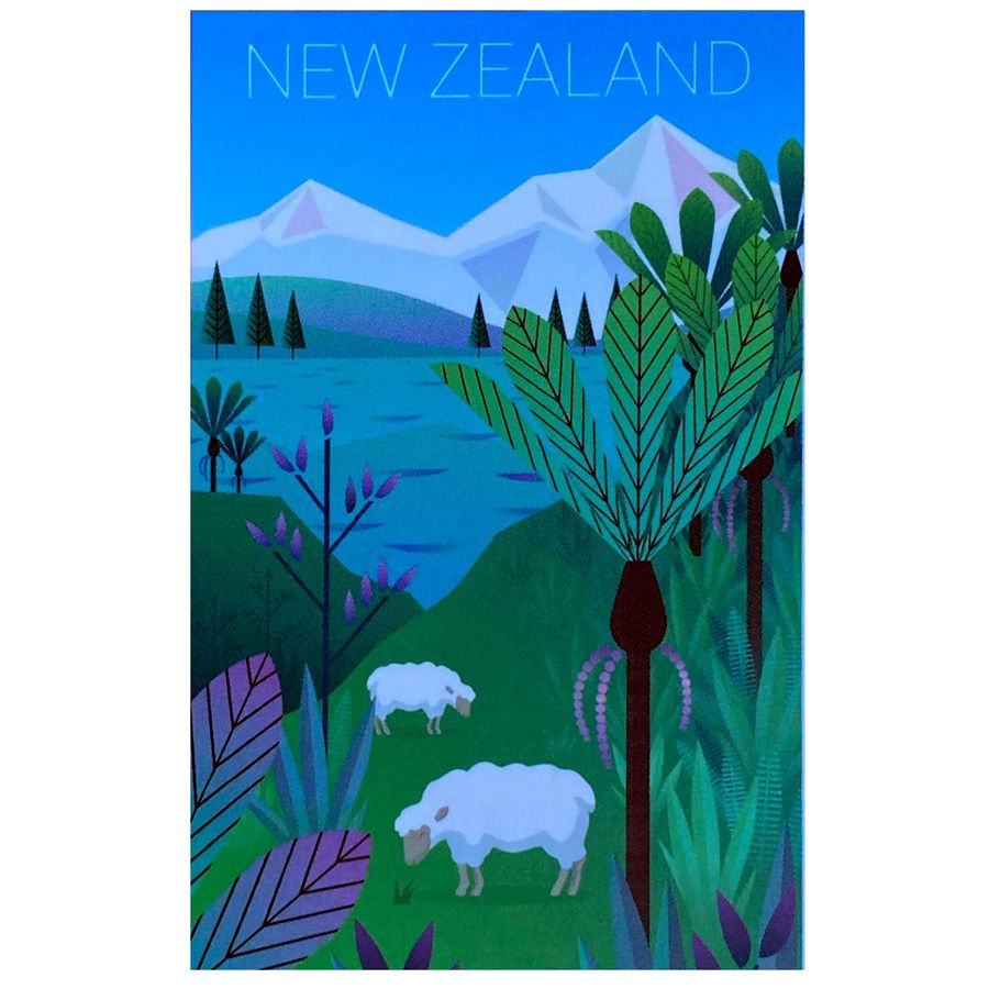Tea Towel New Zealand Sheep Scene